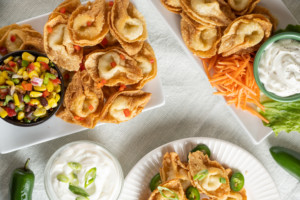 crispy wontons on a table