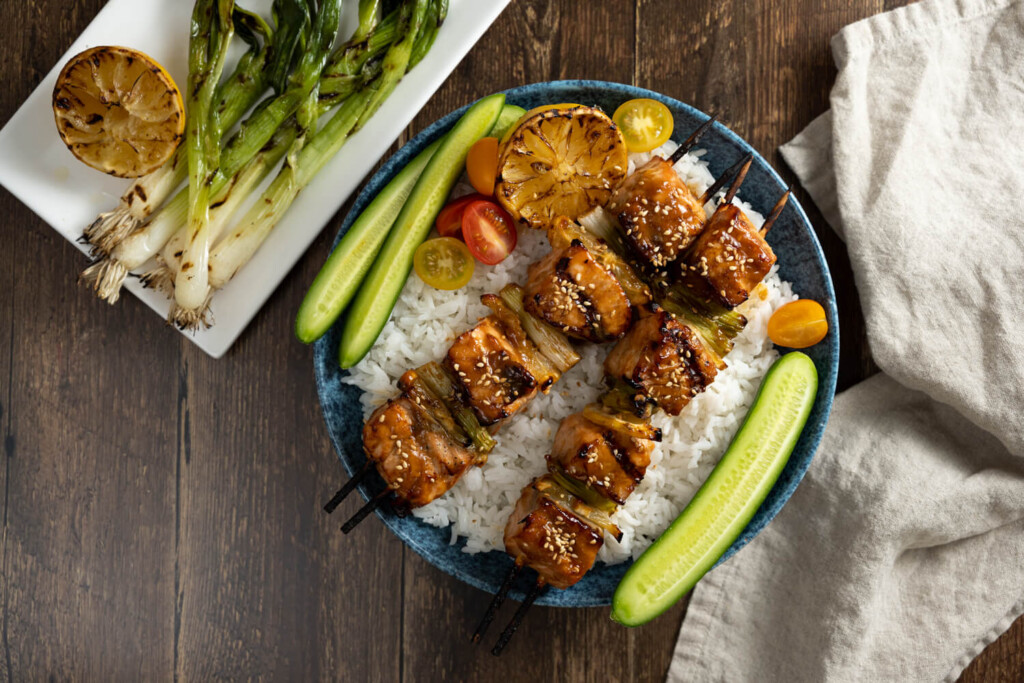 grilled teriyaki salmon kebabs recipe