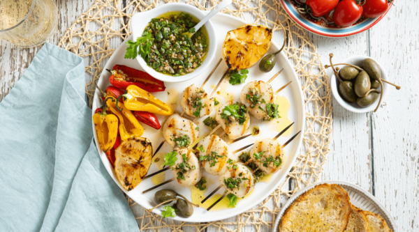 Grilled Scallops with Salsa Verde Recipe | Farm Boy