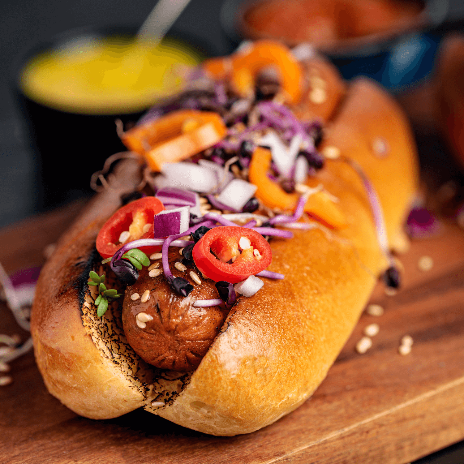 sausage with slaw