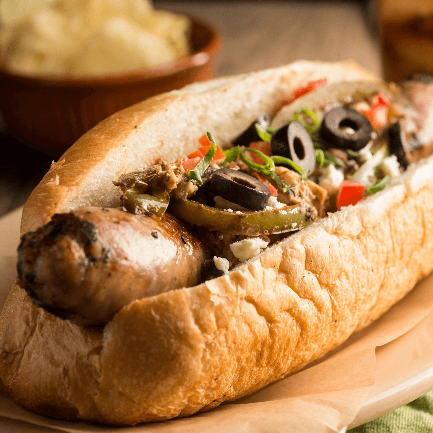 sausage with olives