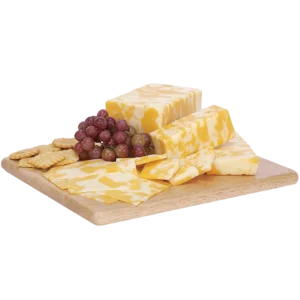 Marbled Cheddar Cheese on a Board. 