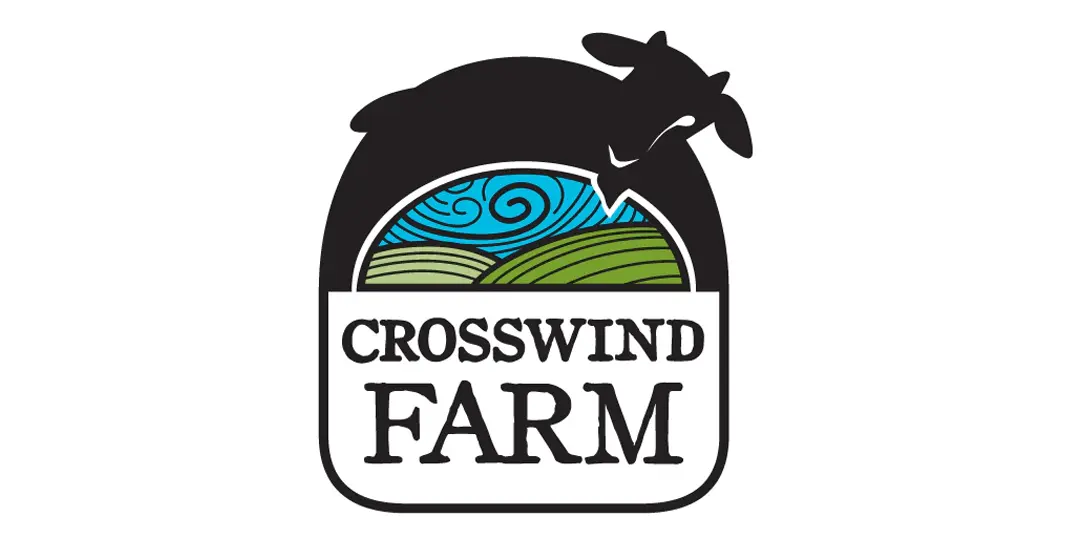 Logo of Crosswind Farm, a local cheese vendor from Keene, ON. 