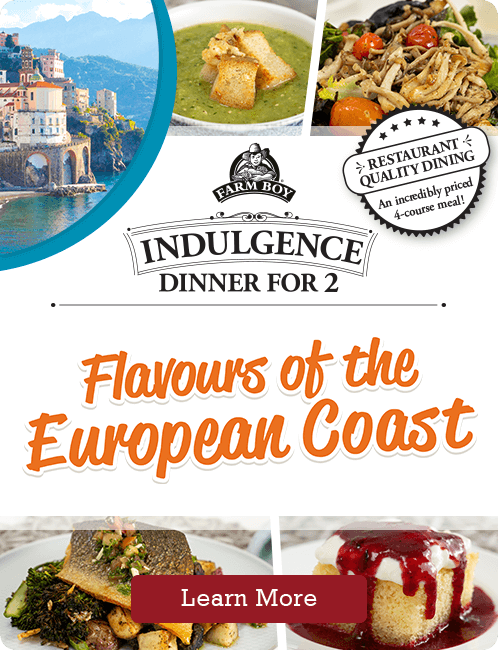 Prepare your tastebuds for a culinary journey featuring the flavours of the European coast! Our chefs have crafted an exciting menu for two full of fresh, wholesome ingredients and internationally-inspired dishes. Simply order online or in-store by Wednesday, July 31, pick up on Saturday, August 3, follow the heating instructions, and enjoy!