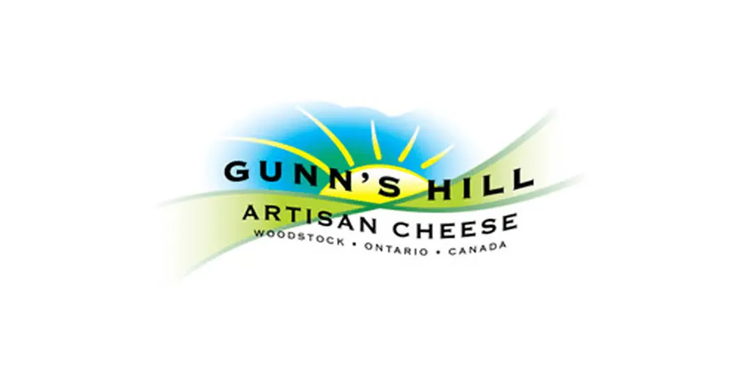 Logo of Gunn's Hill Artisan Cheese, a local vendor from Woodstock, Ontario. 