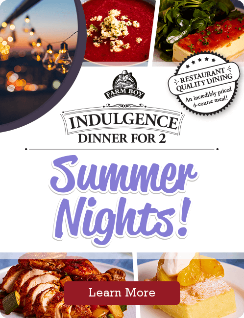 Try dining al fresco with our newest Indulgence Dinner for 2, created by our chefs to enjoy in the comfort of your own backyard during a sultry summer evening. Order online or in-store by Wednesday, August 14, pick up on Saturday, August 17, follow the heating instructions, and enjoy!