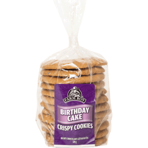 Farm Boy Birthday Cake Crispy Cookies package