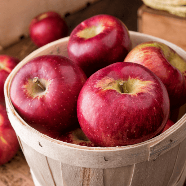 Bushel of cortland apples.