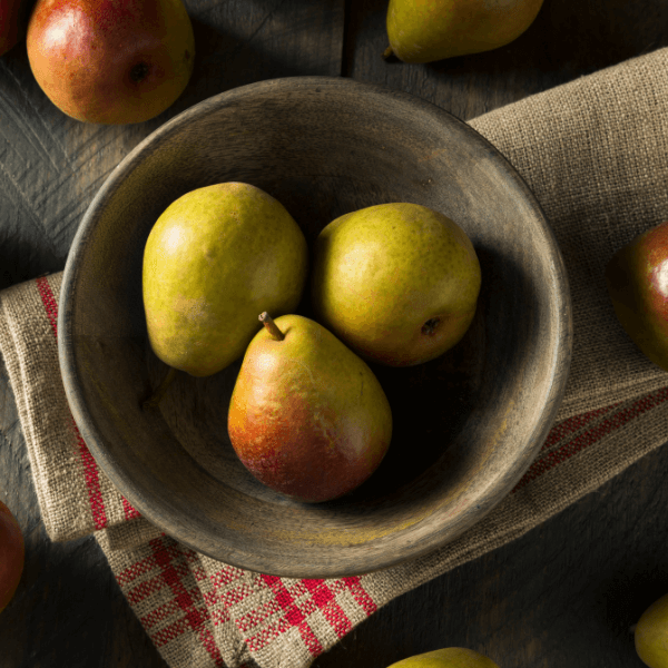 Raw Green Organic Seckel Pears Ready to Eat